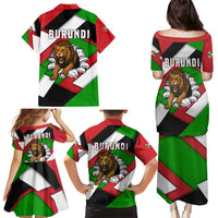 Burundi - Roaring Lion Family Matching Puletasi and Hawaiian Shirt with National Flag Colors