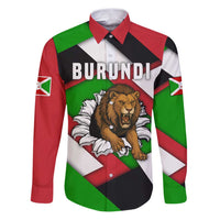 Burundi - Roaring Lion Family Matching Puletasi and Hawaiian Shirt with National Flag Colors