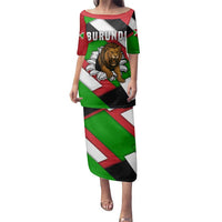 Burundi - Roaring Lion Family Matching Puletasi and Hawaiian Shirt with National Flag Colors