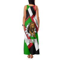 Burundi - Roaring Lion Family Matching Tank Maxi Dress and Hawaiian Shirt with National Flag Colors