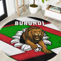 Burundi - Roaring Lion Round Carpet with National Flag Colors