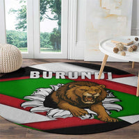 Burundi - Roaring Lion Round Carpet with National Flag Colors