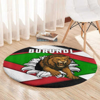 Burundi - Roaring Lion Round Carpet with National Flag Colors