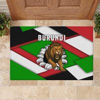 Burundi - Roaring Lion Rubber Doormat with National Flag Colors
