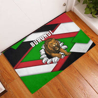 Burundi - Roaring Lion Rubber Doormat with National Flag Colors