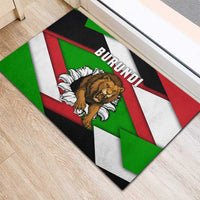 Burundi - Roaring Lion Rubber Doormat with National Flag Colors