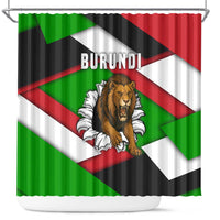 Burundi - Roaring Lion Shower Curtain with National Flag Colors