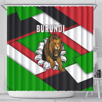 Burundi - Roaring Lion Shower Curtain with National Flag Colors