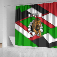Burundi - Roaring Lion Shower Curtain with National Flag Colors