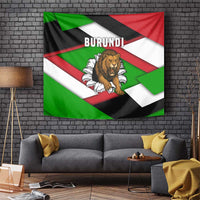 Burundi - Roaring Lion Tapestry with National Flag Colors