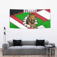 Burundi - Roaring Lion Tapestry with National Flag Colors