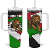 Burundi - Roaring Lion Tumbler With Handle with National Flag Colors