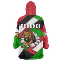 Burundi - Roaring Lion Wearable Blanket Hoodie with National Flag Colors
