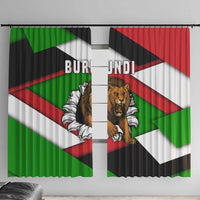 Burundi - Roaring Lion Window Curtain with National Flag Colors