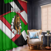 Burundi - Roaring Lion Window Curtain with National Flag Colors