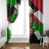Burundi - Roaring Lion Window Curtain with National Flag Colors