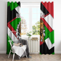 Burundi - Roaring Lion Window Curtain with National Flag Colors