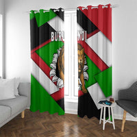 Burundi - Roaring Lion Window Curtain with National Flag Colors