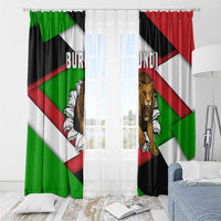 Burundi - Roaring Lion Window Curtain with National Flag Colors