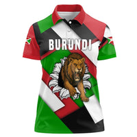 Burundi - Roaring Lion Women Polo Shirt with National Flag Colors