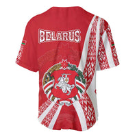 Belarus Baseball Jersey with National Emblem and Traditional Pattern Red