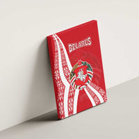 Belarus Canvas Wall Art with National Emblem and Traditional Pattern Red