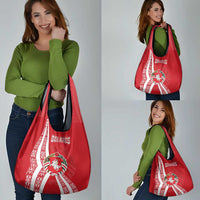 Belarus Grocery Bag with National Emblem and Traditional Pattern Red