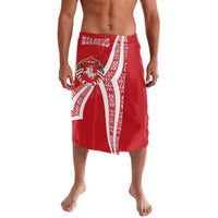 Belarus Lavalava with National Emblem and Traditional Pattern Red