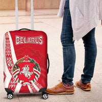 Belarus Luggage Cover with National Emblem and Traditional Pattern Red