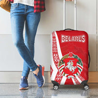 Belarus Luggage Cover with National Emblem and Traditional Pattern Red