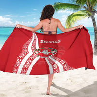 Belarus Sarong with National Emblem and Traditional Pattern Red