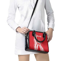 Belarus Shoulder Handbag with National Emblem and Traditional Pattern Red