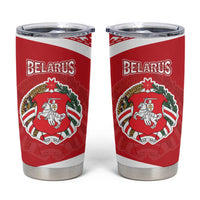 Belarus Tumbler Cup with National Emblem and Traditional Pattern Red