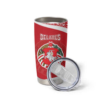 Belarus Tumbler Cup with National Emblem and Traditional Pattern Red