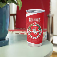 Belarus Tumbler Cup with National Emblem and Traditional Pattern Red
