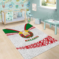 Belarus National Emblem Area Rug with Folk Pattern White Green Red Sweatshirt