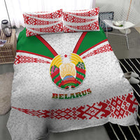 Belarus National Emblem Bedding Set with Folk Pattern White Green Red Sweatshirt