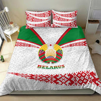 Belarus National Emblem Bedding Set with Folk Pattern White Green Red Sweatshirt