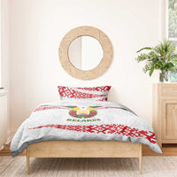 Belarus National Emblem Bedding Set with Folk Pattern White Green Red Sweatshirt
