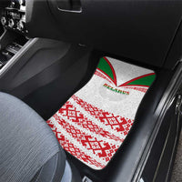 Belarus National Emblem Car Mats with Folk Pattern White Green Red Sweatshirt