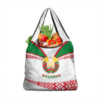 Belarus National Emblem Grocery Bag with Folk Pattern White Green Red Sweatshirt