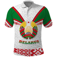 Belarus National Emblem Polo Shirt with Folk Pattern White Green Red Sweatshirt