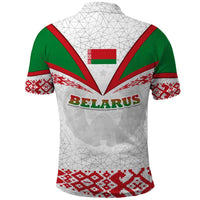 Belarus National Emblem Polo Shirt with Folk Pattern White Green Red Sweatshirt