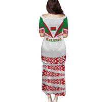 Belarus National Emblem Puletasi with Folk Pattern White Green Red Sweatshirt