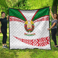 Belarus National Emblem Quilt with Folk Pattern White Green Red Sweatshirt