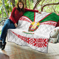 Belarus National Emblem Quilt with Folk Pattern White Green Red Sweatshirt