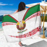 Belarus National Emblem Sarong with Folk Pattern White Green Red Sweatshirt