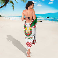 Belarus National Emblem Sarong with Folk Pattern White Green Red Sweatshirt