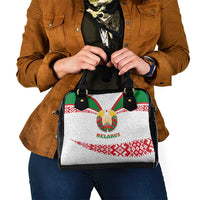 Belarus National Emblem Shoulder Handbag with Folk Pattern White Green Red Sweatshirt