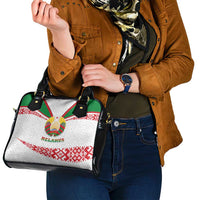 Belarus National Emblem Shoulder Handbag with Folk Pattern White Green Red Sweatshirt